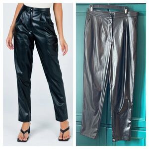 Princess Polly Love Club Faux Leather Pants high waist straight leg